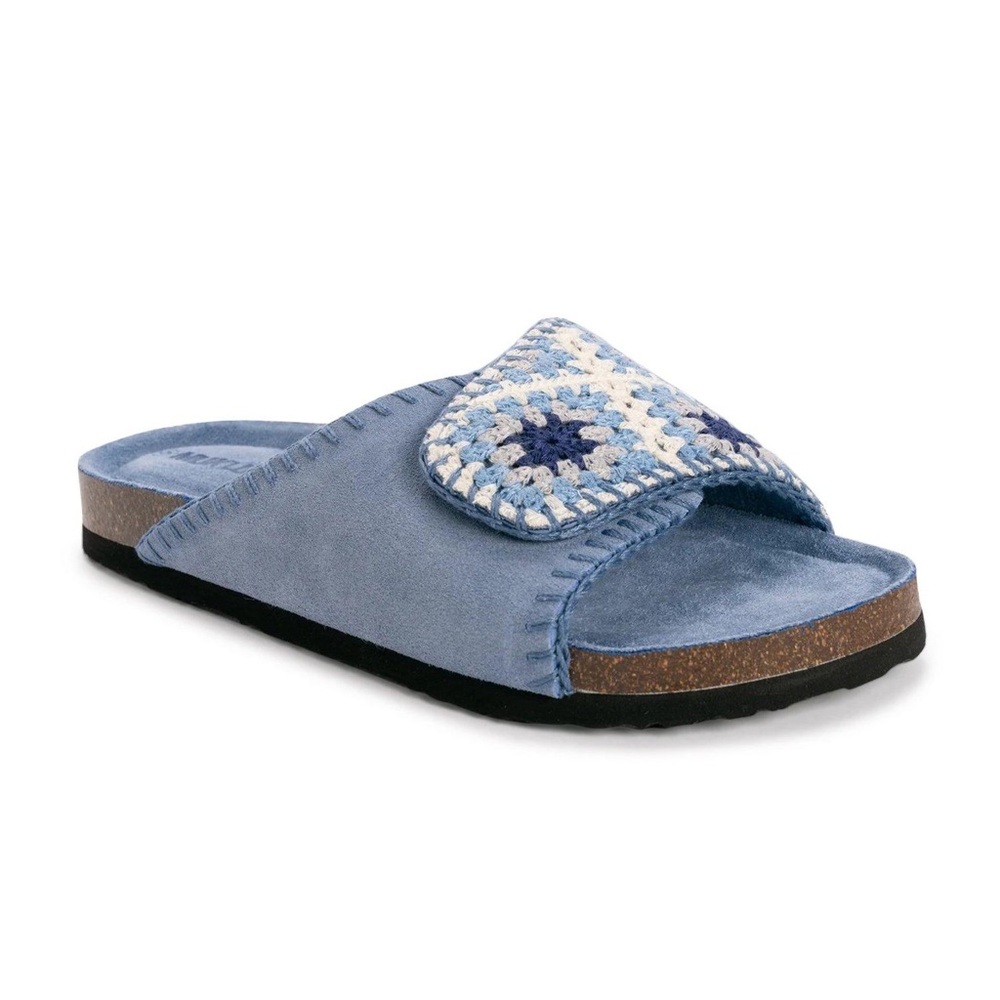 Muk Luks Gigi Crochet Slide Sandals Size 9